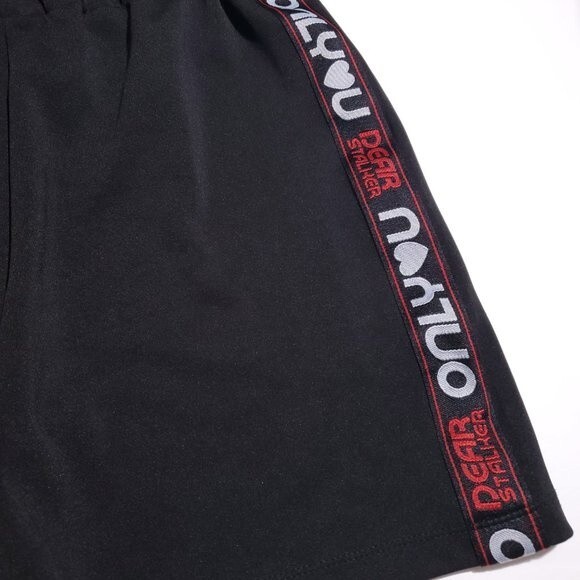 Dear Stalker Korean Designer Streetwear Athletic Shorts Black Red Women's OS - Picture 3 of 7